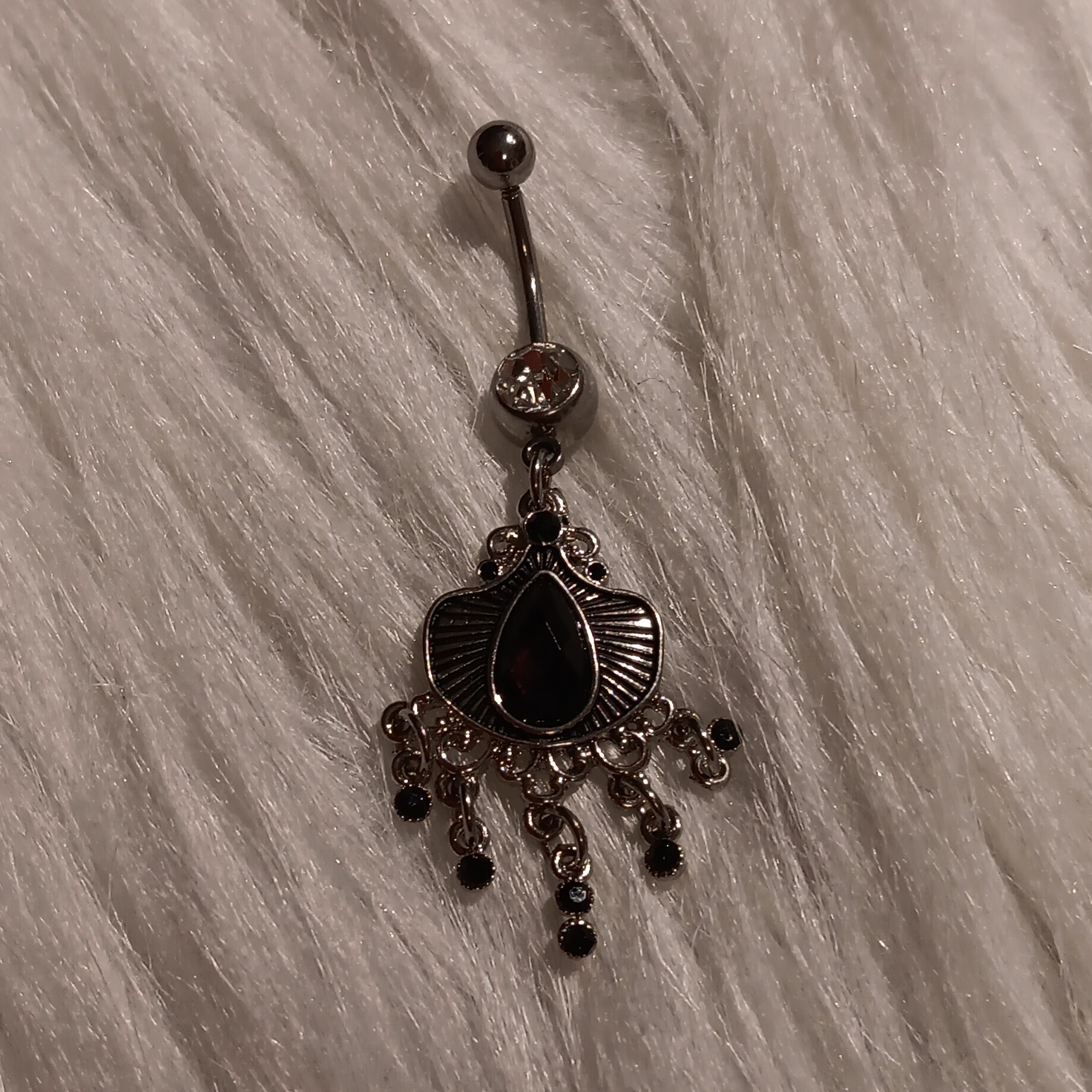 Black Dangle Belly Ring